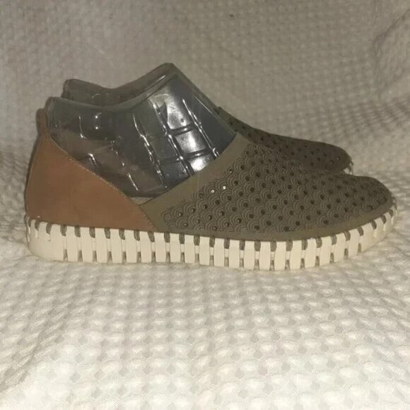 ILSE JACOBSEN-Tulip 3565-Deep Olive/Tan Brown Suede/Nubuck-Sz 40/9.5-Excellent - Picture 4 of 7